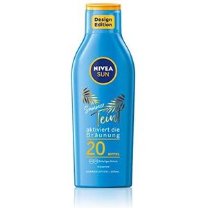 NIVEA Sun Summer Teint Zonnelotion SPF 20, 200 ml, zonwering voor langdurig bruin zonder zelfbruiner, zonnecrème met caroteen-extract en vitamine E