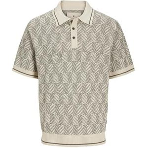 JACK & JONES Jprblucody Structure Knit Polo Ss voor heren, Tea Leaf, S
