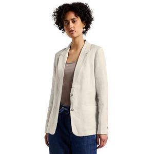 Street One Lange linnen blazer voor dames, Moonstone Sand, 36