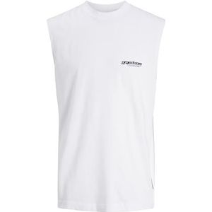JACK & JONES Tanktop voor heren, bedrukt, wit (bright white), M