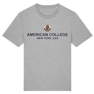 AMERICAN COLLEGE USA Grijs T-shirt voor heren, maat L, casual, Grijs, L