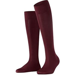 FALKE Dames Kniekousen Cotton Touch W KH Katoen Lang Eenkleurig 1 Paar, Rood (Barolo 8596), 35-38