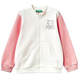 United Colors of Benetton Jumpsuit voor meisjes en meisjes, wit en roze 901, 4 jaar