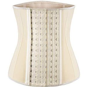 ECOWALSON Taille Trainer voor Vrouwen Corset Cinher Body Shaper met stalen botten en extender, H-beige (9 stalen botten hoogte: 26 cm), S