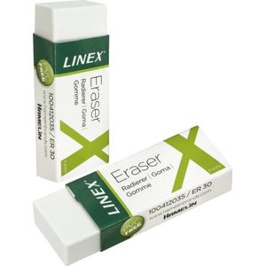 Linex ER30 wisser, PVC-vrij, gum zonder resten achter te laten, wit, verpakking van 2