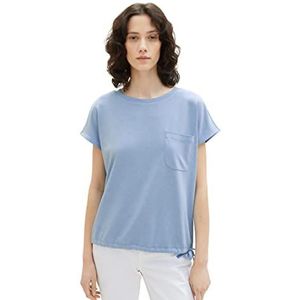 TOM TAILOR Sweatshirt voor dames, zonder mouwen, met borstzak, 21184 - Soft Cloud Blue, S