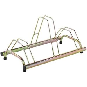 ANDRYS - Fietsendrager voor binnen en buiten – fietsendrager voor maximaal 3 fietsen, koud verzinkt, tropische gouden standaard met zwarte pvc-doppen – 1003G