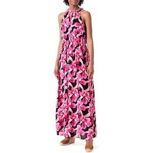 Vimesa Braided Maxi Dress/Ka/Su, Zwart/Aop: roze bloem, 36