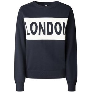 Pepe Jeans Dames W Intarsia Sweater II Knitwear, Blauw (Navy), S, Blauw (marine), S