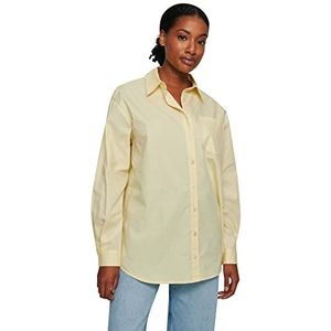 NA-KD Oversized basic shirt voor dames, Lichtgeel, 66