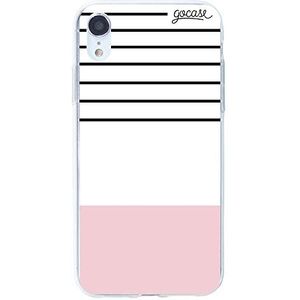 Gocase Tricolour Stripes hoes | compatibel met iPhone XR | transparant met print | siliconen transparante TPU beschermhoes krasbestendig telefoonhoes | driekleurige strepen