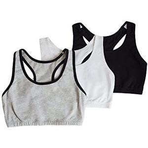 Fruit of the Loom Tankstyle Cotton Bra Sportbeha, ondoorzichtig (verpakking van 4 stuks), grijs, 75A