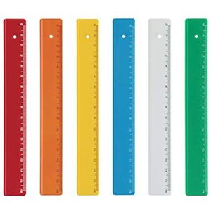 Liniaal 16 cm H 3,8 cm 100 stuks op kleur gesorteerd