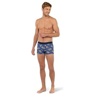 Hom Boxer Big Kisses (Blue Print), Valentijnsdag Print op Marine Achtergrond, XL