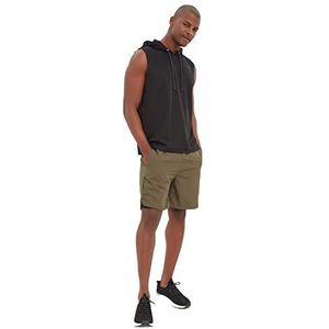 Trendyol Heren regelmatige fit shorts & bermuda yogashorts, kaki, small