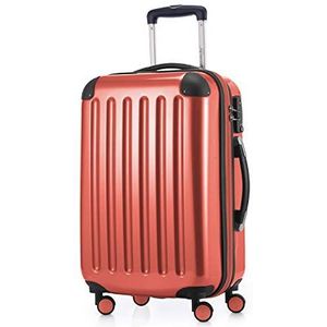 HAUPTSTADTKOFFER - Alex - 4 dubbele wielen handbagage hardshell uitbreidbare koffer 55 cm trolley, TSA, koraalrood