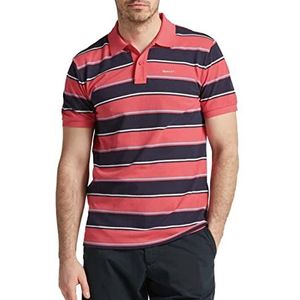 GANT Heren Multi Stripe Ss Pique Poloshirt, magenta roze, XS