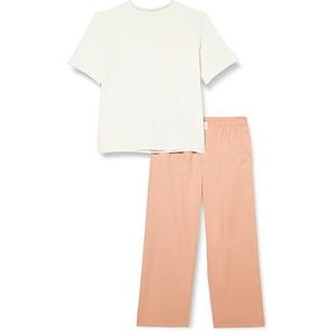 Calvin Klein Slaapset voor dames pyjama, Vanille IJs/Steen Grijs, XL