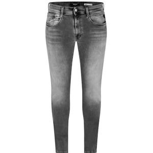 Replay Anbass Hyperflex Dust Herenjeans, slimfit, 096, medium grijs, 28W x 34L