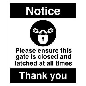Merk op gelieve deze poort te allen tijde gesloten en vergrendeld is Stijve pvc-veiligheidsteken