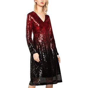 APART Fashion Dip-dye jurk met pailletten voor dames, Veelkleurig (Midnightblue-bordeaux Midnightblue-bordeaux), 36