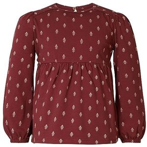 Noppies T-shirt voor meisjes en meisjes, Aldine met lange mouwen, allover print, Oxblood Rood - P792, 104 cm