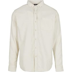 Urban Classics Herenhemd van corduroy, shirt met lange mouwen, verkrijgbaar in vele kleuren, maten S - 5XL, witzand., M