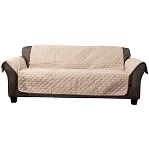 Quick Fit Reynold Omkeerbaar Waterbestendig Microvezel Sofa Cover met Zakken in Chocolade-Natuurlijke