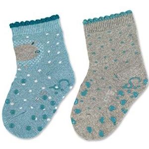 Sterntaler Babymeisjes ABS-kruipsokken dubbelpak schaap kinderkous, turquoise melange, 18, Turquoise melange, 18 EU