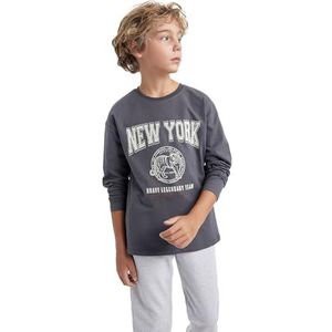 DeFacto T-shirt voor jongens, antraciet, 5-6 Jaar