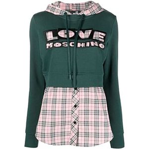Love Moschino Dames Slim Fit Lange Mouwen Gepersonaliseerd met Maxi Brand Borduurwerk. Sweatshirt, rozegroen., 42