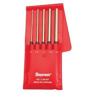 Starrett Splinterdriverset, 5-delig bestaande uit 1 x artikelnummer 248A/B/C/D/E in kunststof hoes S248PC
