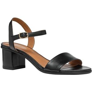 Geox Dames D Aurely 50 B sandalen met hak, zwart, 36 EU