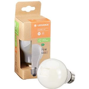 LEDVANCE LED spaarlamp, matte lamp, E27, warm wit (3000K), 5 watt, vervangt 75W gloeilamp, zeer efficiënt en energiebesparend, pak van 6