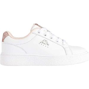 Kappa Amelia Lace Sneakers voor kinderen, uniseks, wit/lichtroze/zilvergrijs, 38 EU