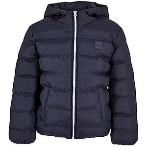 Urban Classics Boys Basic Bubble Jacket, winterjas voor jongens, met capuchon, verkrijgbaar in 2 kleuren, maten 110/116-158/164, marineblauw/wit/marineblauw, 158-164