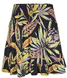 O'NEILL Lilia Smocked Rock, 39033 Black Tropical Flower, Regular Dames, 39033 Black Tropical Flower, S/M