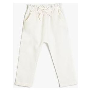 Koton Baybgirls Broek Bowtie Detail Linen Mix Pocket Pants, wit (000), 9-12 Monate