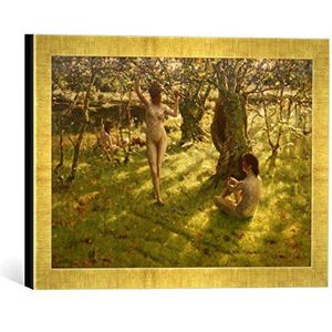 Ingelijste afbeelding van Thomas Alexander Harrison In Arcadia, kunstdruk in hoogwaardige handgemaakte fotolijsten, 40 x 30 cm, Gold Raya