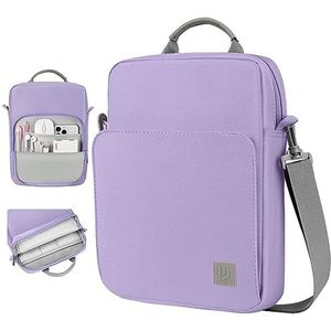 Dadanism 9-11 Inch Tablet Sleeve Tas Draagtas voor iPad 9/8/7e Gen 10.2, iPad Pro 11 Inch, iPad Air 5/4 10.9, iPad 10e Gen 10.9 2022, Galaxy Tab A8 10.5, met schouderriem en handvat, grijs paars