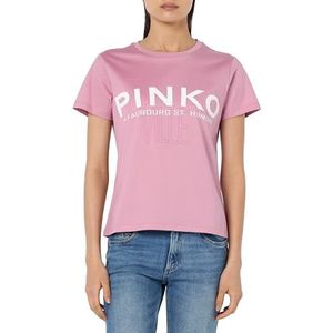 Pinko Quentin T-shirt Jersey Mercerizzato Logo and Cities, N98_orchideeënrook, S