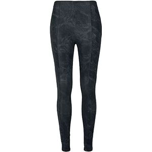Urban Classics Washed Faux Leather Pants broek voor dames, zwart, S