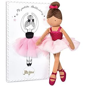 Jolijou - Ma Petite Ballerina - pop van stof danseres - Isadora - Geschenkdoos - 35 cm - Justaubody, tutu, dansstaartje, strik - cadeau-idee voor geboorte meisjes - JJ6036
