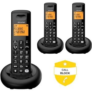 ALCATEL E260 Voice Trio Zwart Telefoon Pack Trio Draadloze Blokkering van ongewenste oproepen en Handsfree Functie