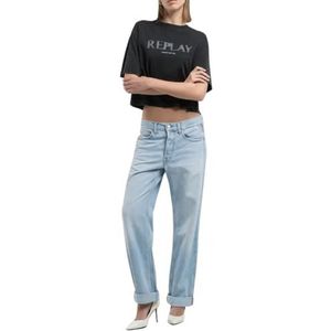 Replay Aubry Relaxed boyfit jeans voor dames, 011 Super Light Blue, 32W x 32L