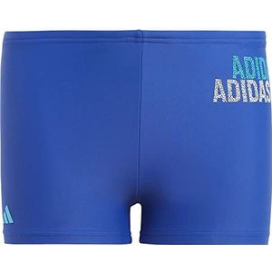 adidas Jongens Logo Swim Boxers, semi lucid blue/signal cyan/white, 4-5 Years