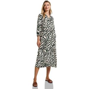 STREET ONE - Volantjurk - Pine grove green - Zomerjurk - 3/4-mouw - Gedessineerd