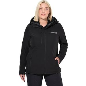 Ulla Popken - Softshell Jas - Zwart - Licht Gevoerd - Met Capuchon