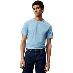 Calvin Klein Jeans Mannen T-shirt met korte mouwen Badge Regular Crew Neck, Dusk Blue, S