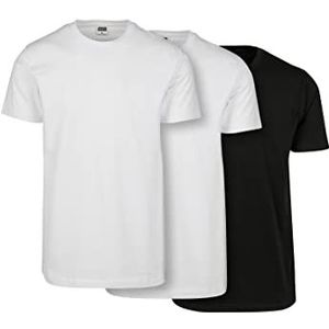 Urban Classics Heren T-shirt Basic Tee 3-pack, maat S - 5XL, wit/wit/zwart., S